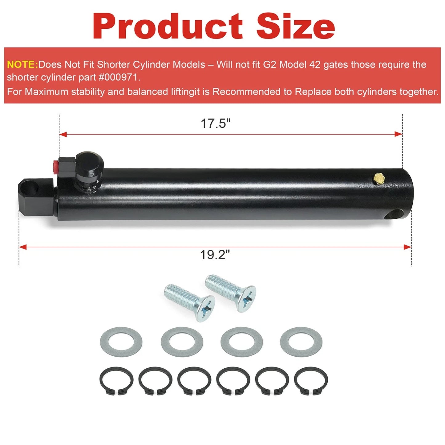 Hydraulic Lift Cylinder for Tommy Gate G2 1650 & 2050 Models Replacement 002559