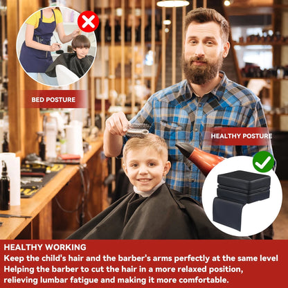 HOMBYS Adjustable Salon Booster Seat for Kids Leather 14.5"x11"x7.4", Black