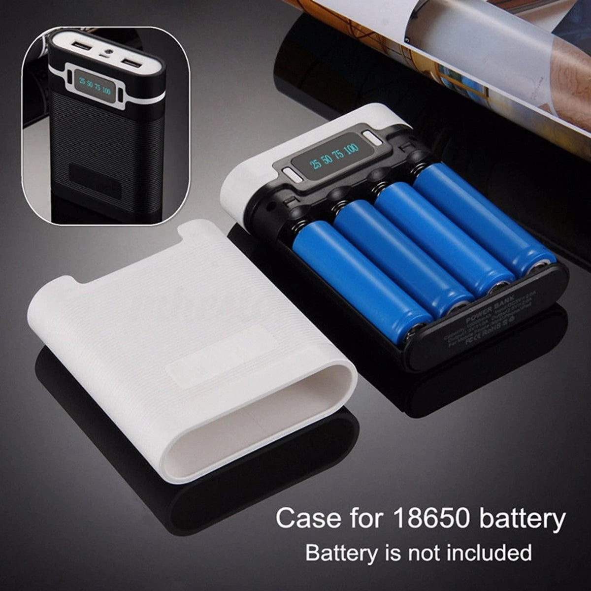 1Pc Dual USB Ports 5V/2.5A Portable Power Bank Case Housing W/Charging Module kk
