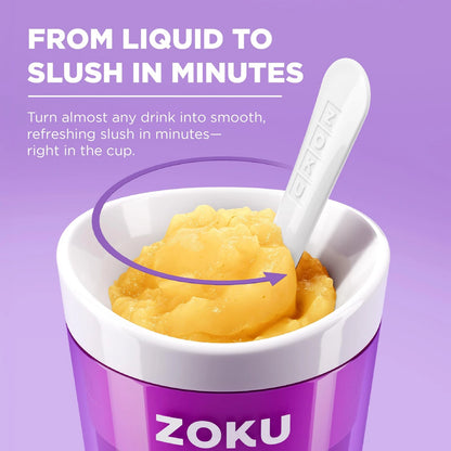 Zoku Jumbo Slushie Cup With Spoon Freezer Core Single-Serve Cup, Red