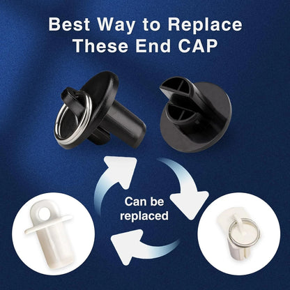 Sun Shade Parts End Cap with Ring,Weather Resistance,for 2Pair, Black