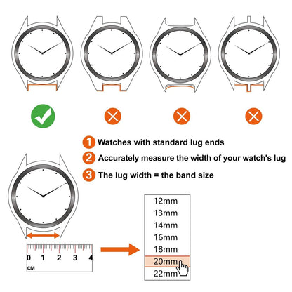 ANNEFIT Watch Bands for Men Women, Top Grain Leather 12mm, Black/Gold Buckle