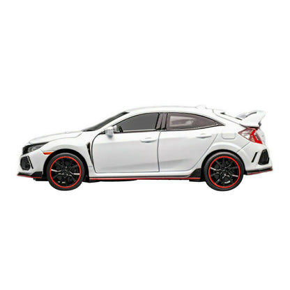 1/32 White Model Car Diecast Toy Collection Sound&Light For Honda Civic Type R D