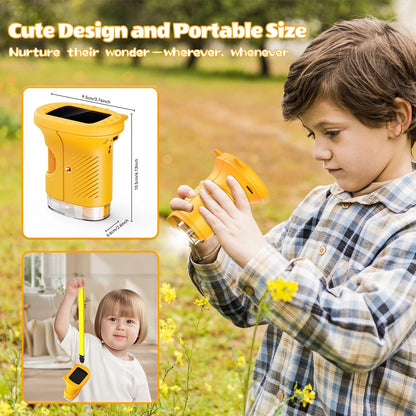 OAEBLLE Kids Microscope, 1000X Portable Mini Pocket Microscope with Yellow