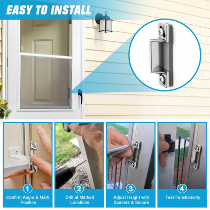 Screen Door Latch Replacement Kit for Storm Door(3,Silver) Silver