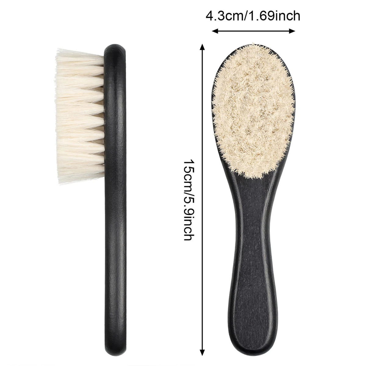 Shappy 2 Pieces Barber Fade Brush Men Beard 2 Count (Pack of 1), Black