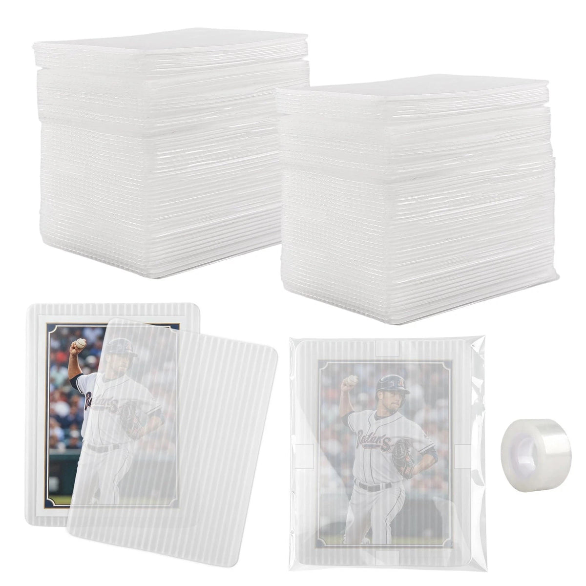 Klmnop 150 Pack Trading Card Shipping Protectors for 3.5 x 4.5 inch, Clear