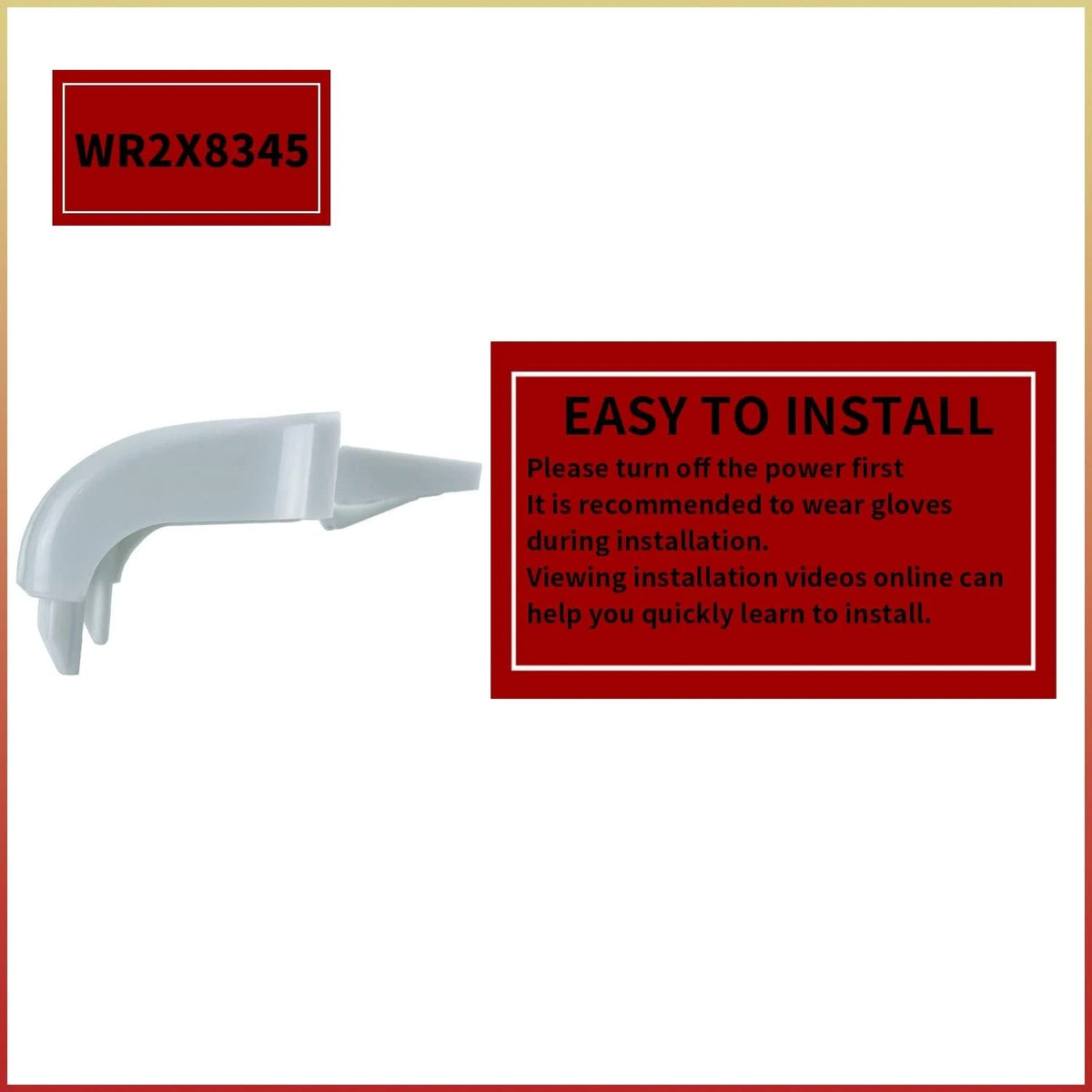 WR2X8345 Refrigerator Door Shelf Retainer Bar Support End Cap Replacement...