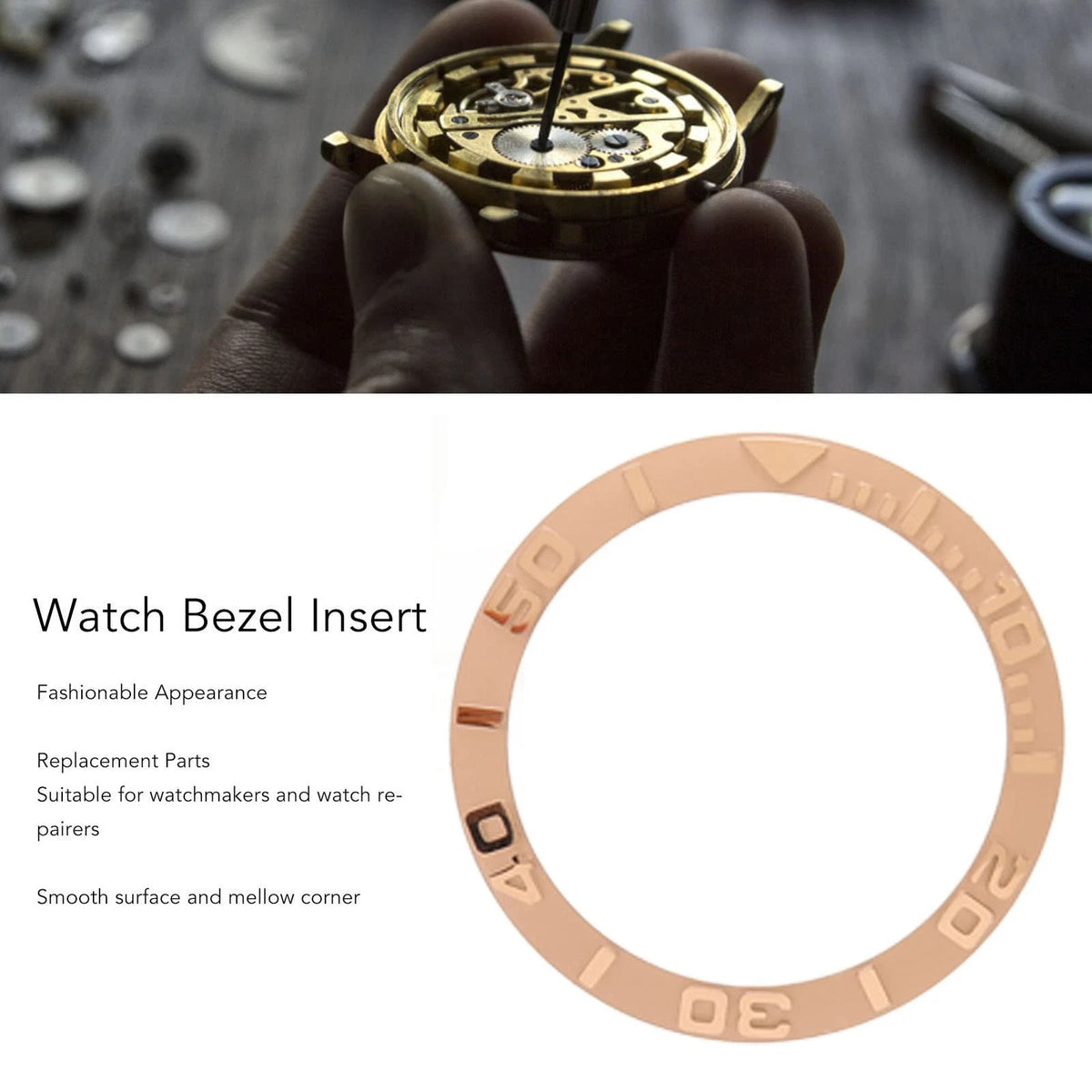 Watch Bezel Insert, 38mm Replacement Parts, Ceramic Digit Bezel...