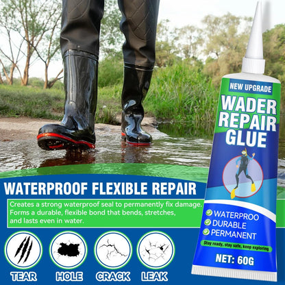 Wader Repair Glue, Flexible Patch Kit, Fast-Drying, Waterproof, Clear