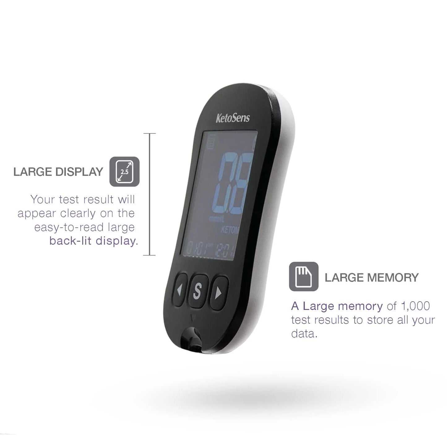 KetoSens Blood Ketone Monitoring Starter Kit: 1 Count (Pack of 1), Black