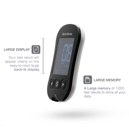 KetoSens Blood Ketone Monitoring Starter Kit: 1 Count (Pack of 1), Black