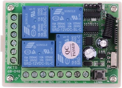 DC 12V Remote Control Switch 4 Channel Universal 433Mhz Control...