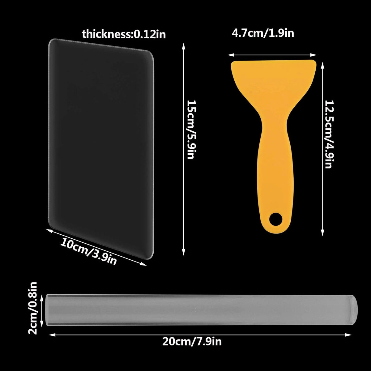 5 Pieces Polymer Clay DIY Tool, Marrywindix Acrylic Roller with Acrylic...
