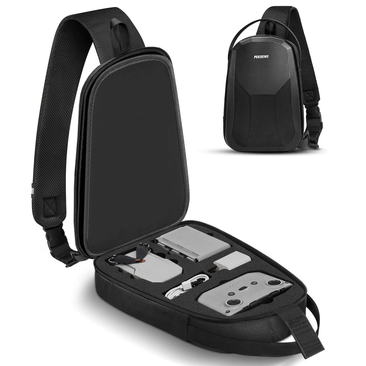 PEKREWS Mini 4K Dji Case, DJI 2 SE Black - Drone Sling Bag