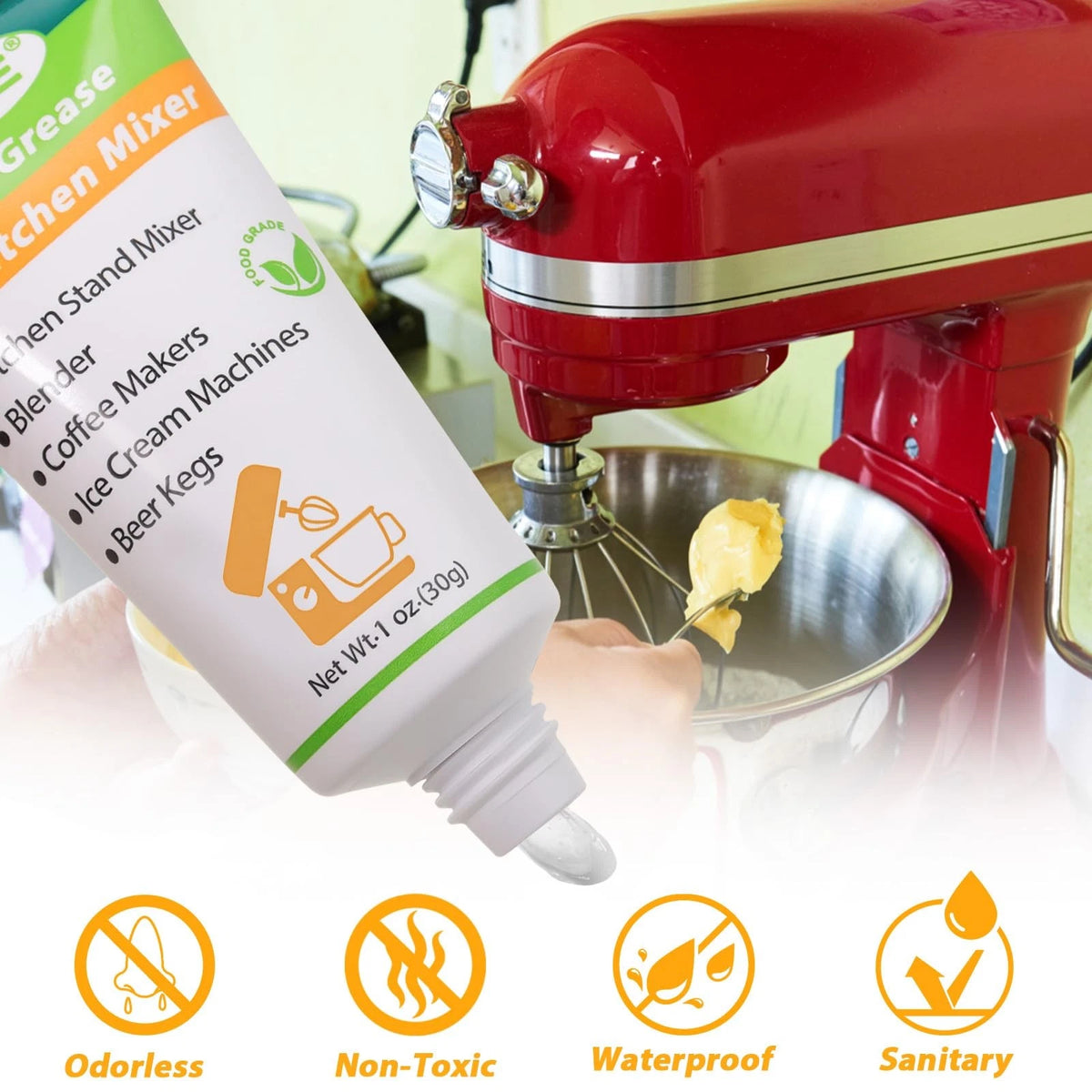 Keze Food Grade Lubricant 1 oz, Grease for Kitchenaid Stand Mixer
