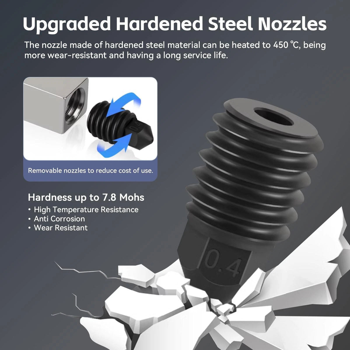 Upgrade Kobra 3/Kobra 3 V2 Combo Ceramic Hotend,0.4mm Hardened Steel...