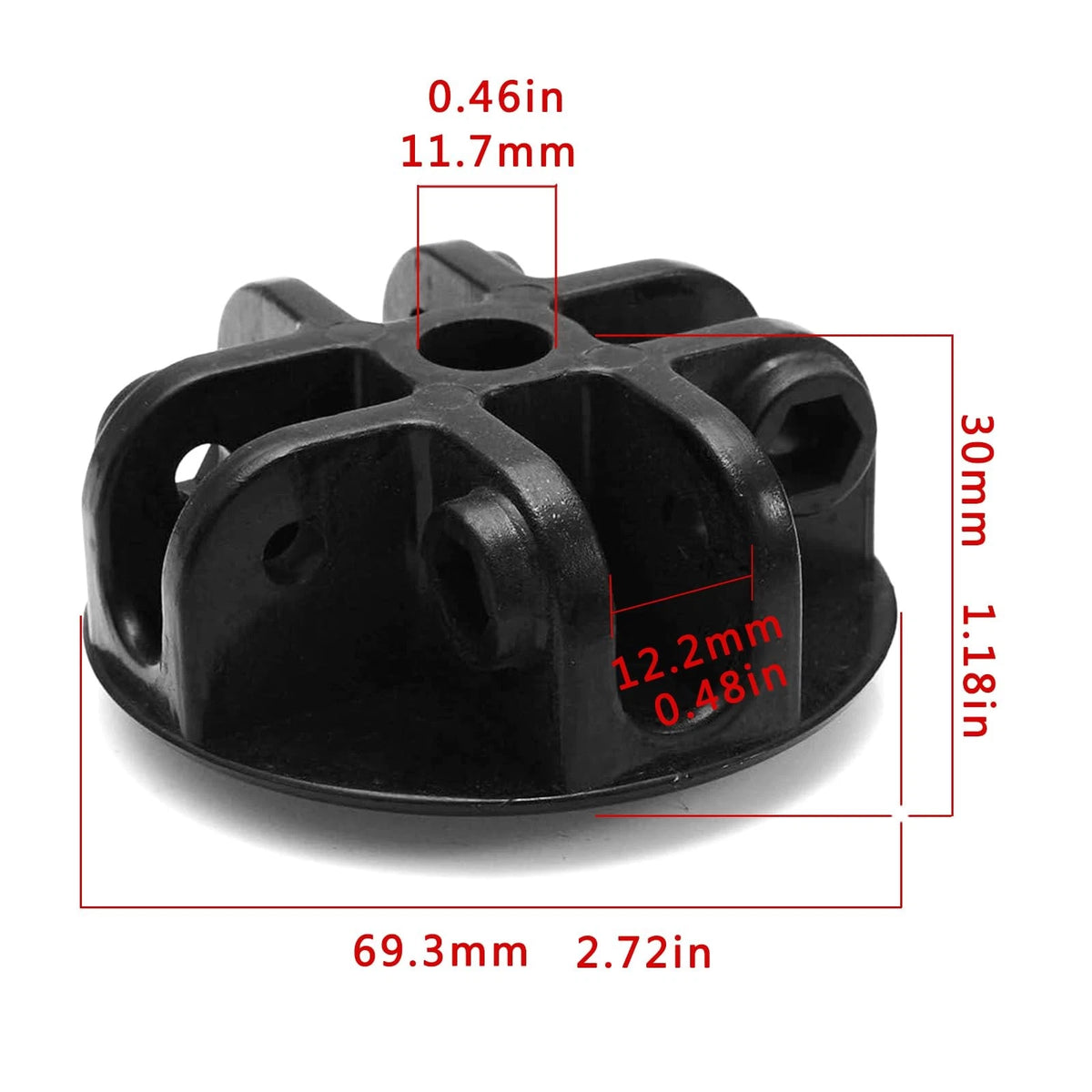 4-Way Roof Centre Bracket Connector Canopy Tent Replacement 7*3cm, Black
