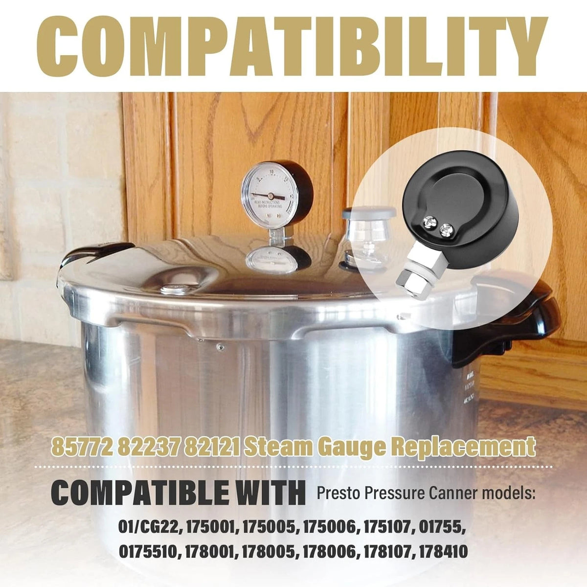 Pressure Cooker Steam Gauge 85772 Replacement for Presto 82237...