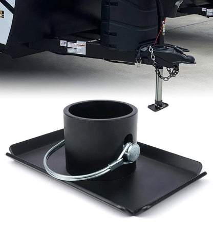 Aupar Trailer Jack Foot Plate with 3.9 inches x 6.3 x 2 inches, Black