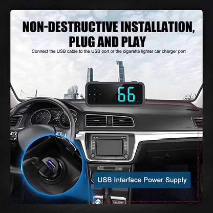 Mini GPS Car HUD Head Up Display Digital Speedometer With Compass Clock MPH/KMH