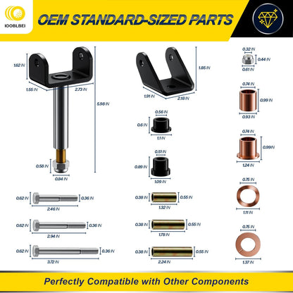 1993-UP Club Car Deluxe Repair Bushing Kit for DS, Golf Cart Front and black