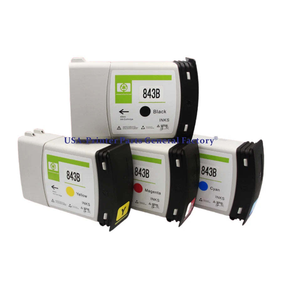 4pc/set Fits For HP 843B Ink Cartridge For HP PageWide XL 4000 XL5000 Printer