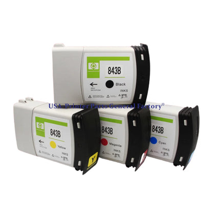 4pc/set Fits For HP 843B Ink Cartridge For HP PageWide XL 4000 XL5000 Printer