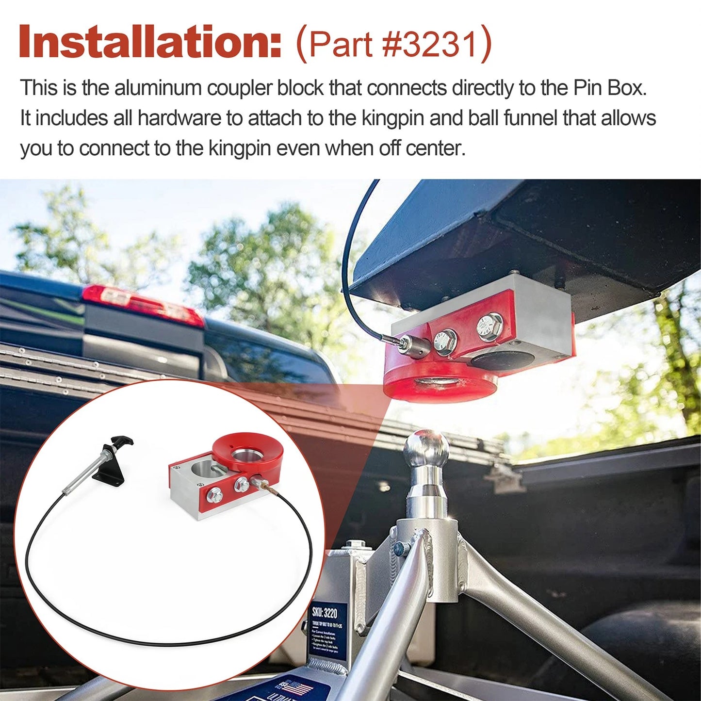 Ultimate 5th Wheel Connection Kingpin Coupler Block for Andersen Hitches