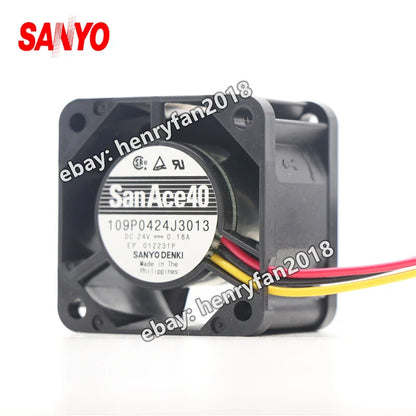 SANYO Denki 109P0424J3013 SanAce Fan DC 24V 0.18A 40*40*28MM 3-wire Cooling Fan