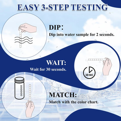 Pool Salt Test Strips Kit, 8 Way 125CT Water for Saltwater