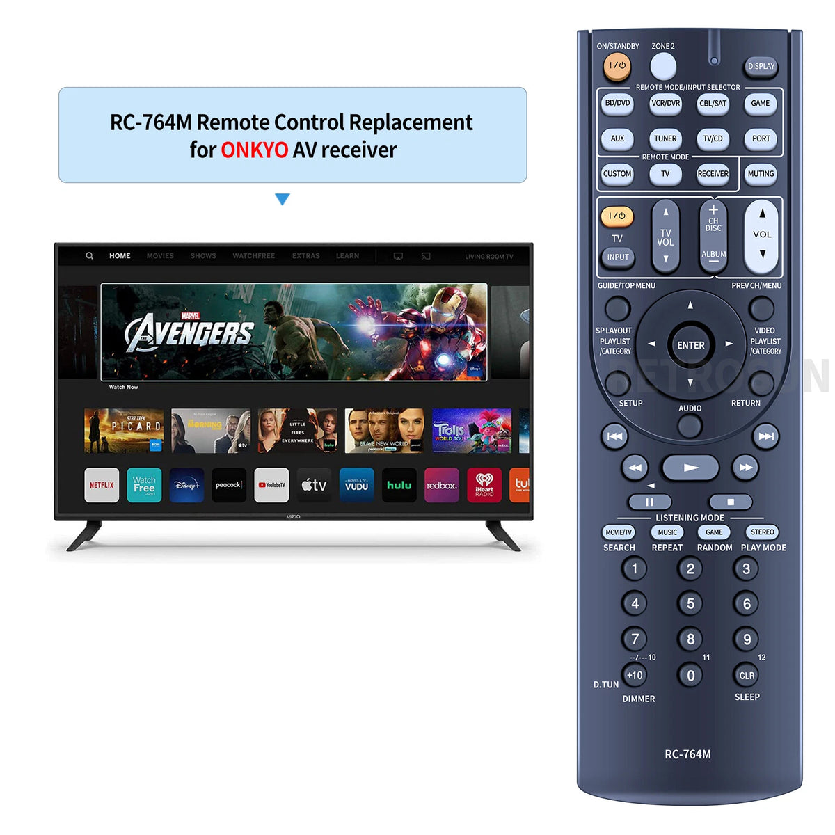 RC-764M Remote Control For Onkyo AV Receiver TX-SR508 HT-S5300 HT-S6300