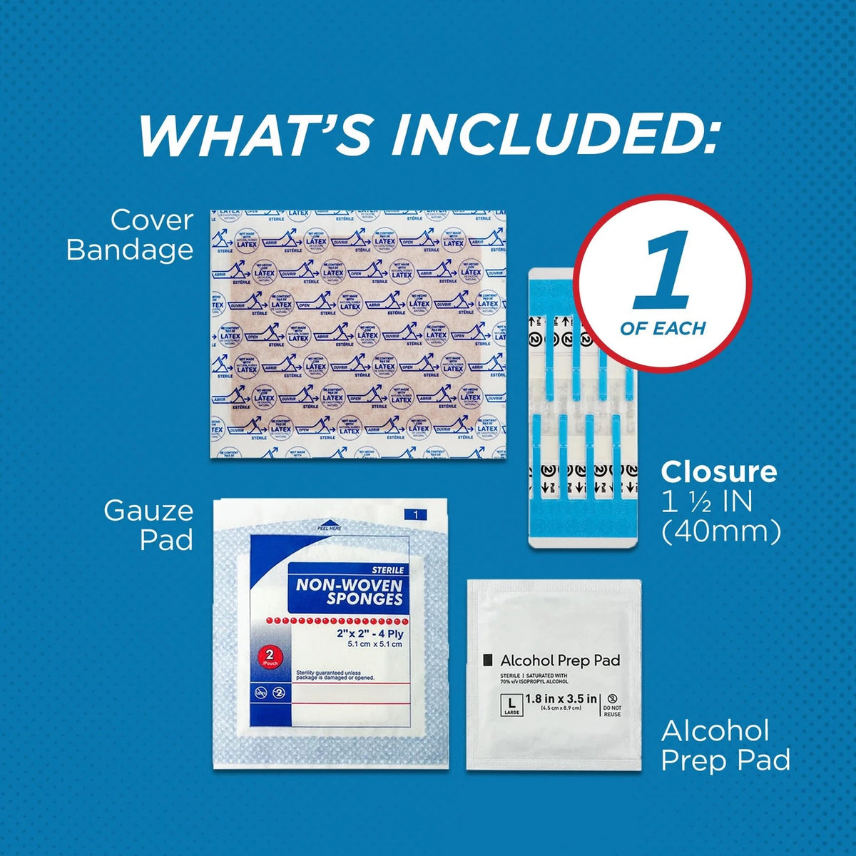 Clozex Emergency Laceration Kit - Repair Wounds Without Stitches, 1.5 Inch