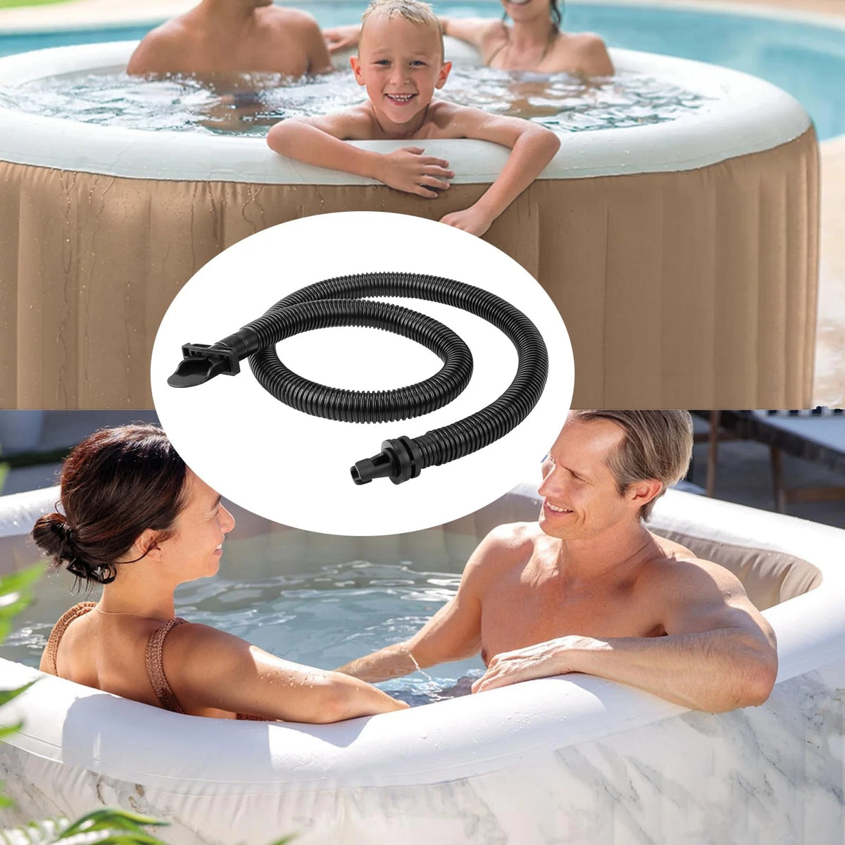 11830 Spa Cover Inflation Hose Replacement for Intex Pure Hot tub Black
