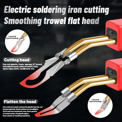 Upgraded 220W Plastic Welder, 2 in 1 Welding Kit Repair Red