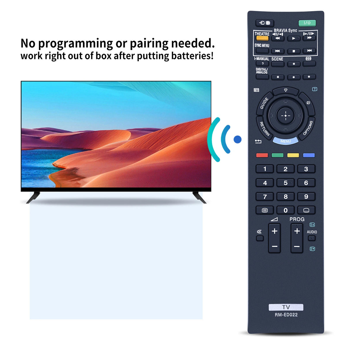 RM-ED022 Remote Control For Sony TV KDL-37EX402 KDL-32BX300 KDL-32NX500