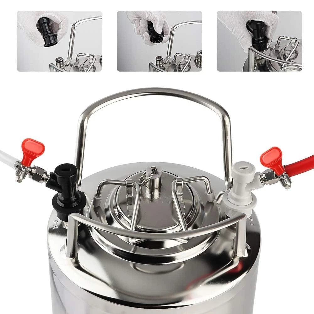 Ball Lock Keg Disconnect Quick 2 pairs of ball lock keg fittings, Red