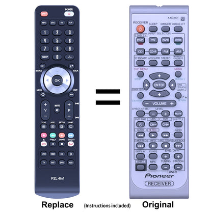 XXD3101 Replacement Remote Control For Pioneer Audio Receiver VSX-416 VSX-516