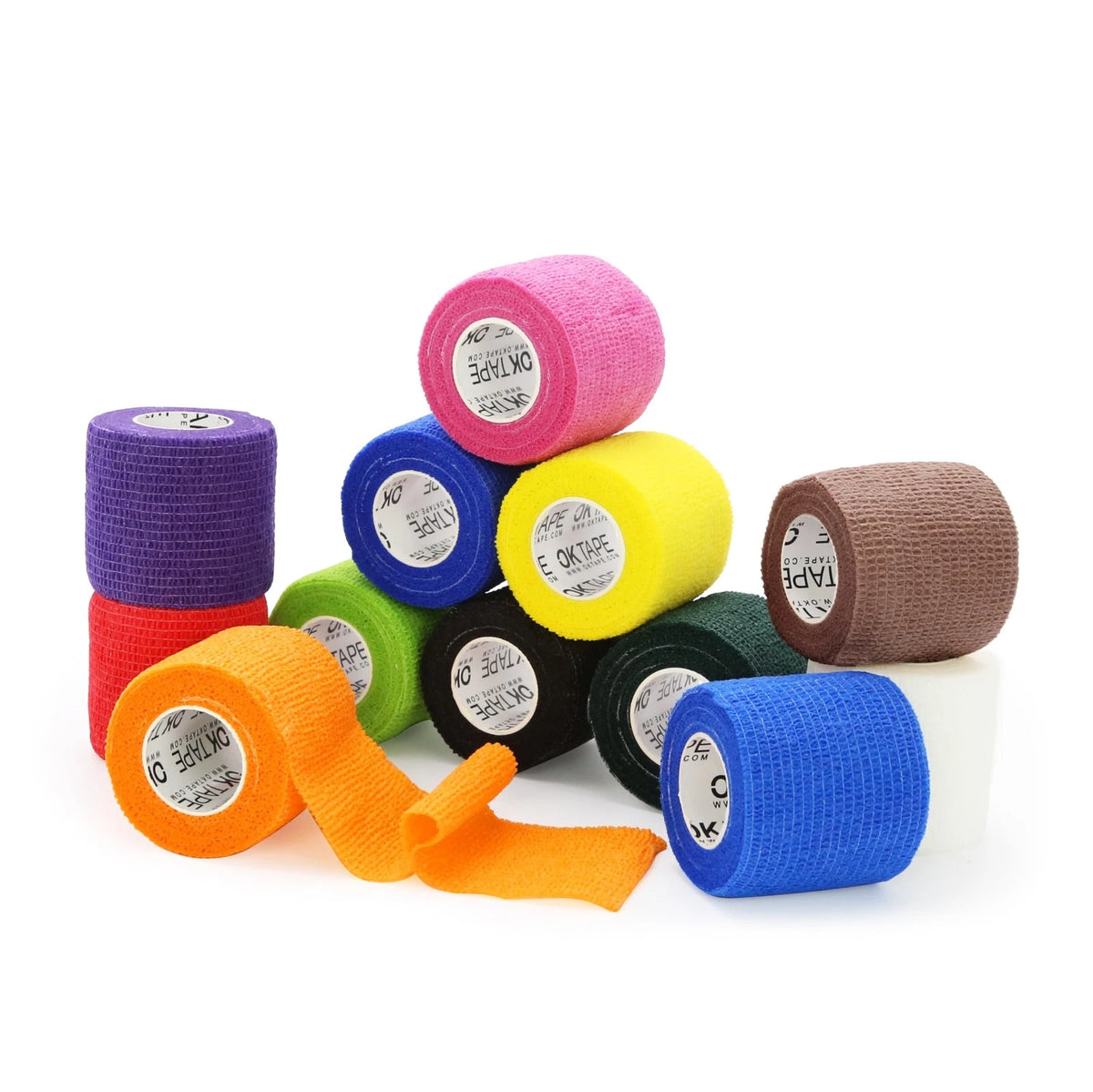 OK TAPE Self Adherent Cohesive Bandages Wrap 2 In x 5 Yards, Mix Color 01