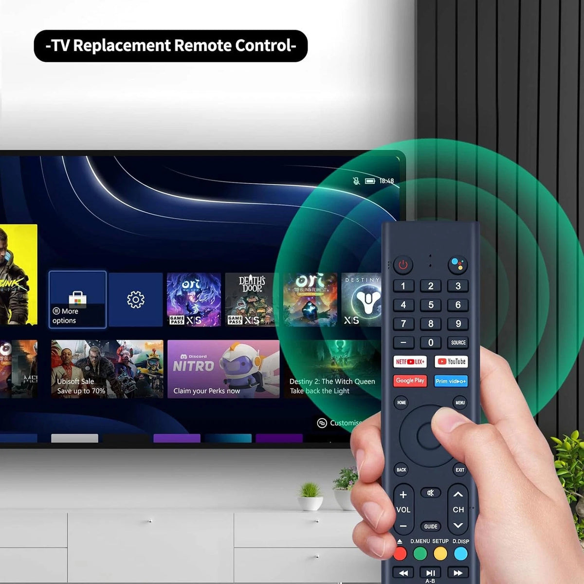 Universal Remote Control For Sylvox Deck Pro/Pool Pro/Pool Pro QLED TV No Voice