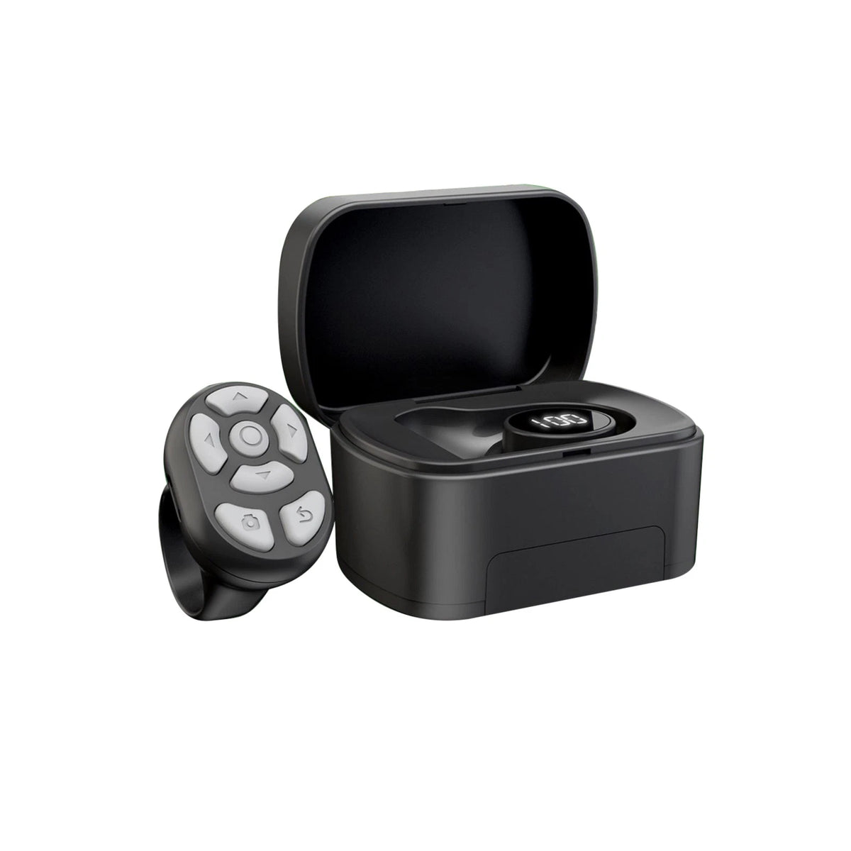 Mobile Phone Bluetooth Remoter Ring W/Charging Bin Efficient E-book Page Turner