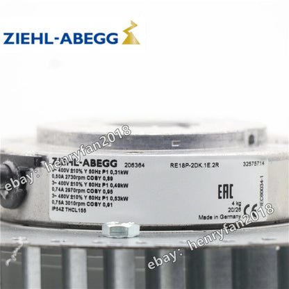 Ziehl-abegg RE18P-2DK.1E.2R 400VAC 3~ 0.31/0.49KW For Siemens Motor Cooling Fan