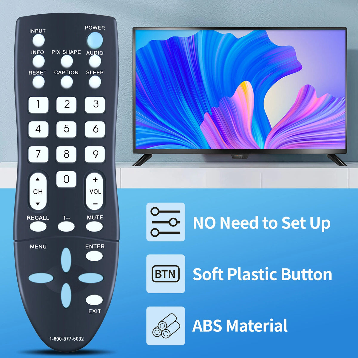 GXCC Replace Remote For Sanyo TV DP32640 DP32642 DP39842 DP39843 DP19648 DP19649