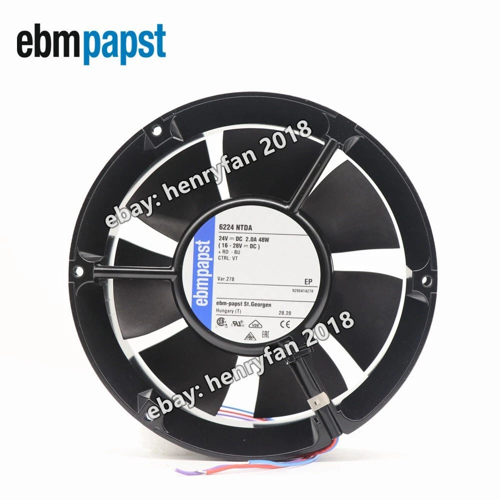 Ebmpapst 6224NTDA Axial Fan DC 24V 50.4W 2.1A ??172x51mm Cabinet Cooling Fan
