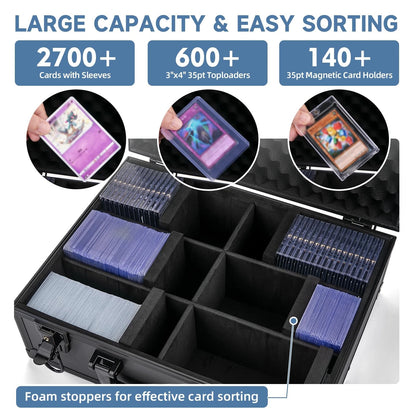 Trading Card Storage Box for 3" X 4" 35pt Toploaders 600+, Sturdy XL, Black