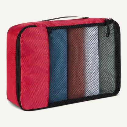 Amazon Essentials 4-Piece Packing Cubes Travel 2 x Large, 2 x Medium, Red
