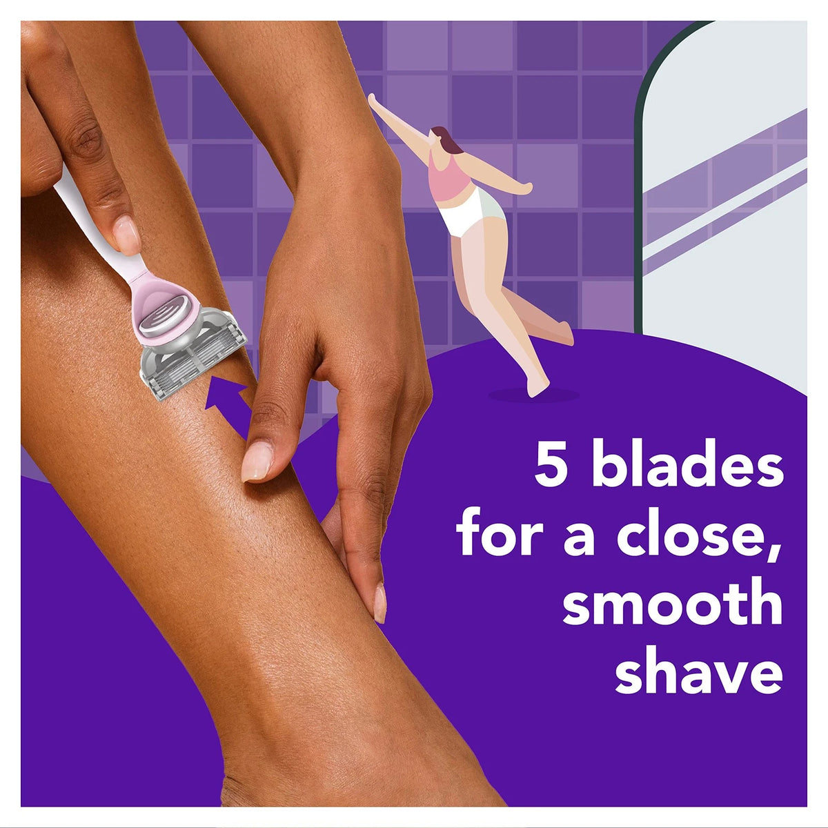 joy razor blade cartridge refill for women, 4 4 Count (Pack of 1), Purple