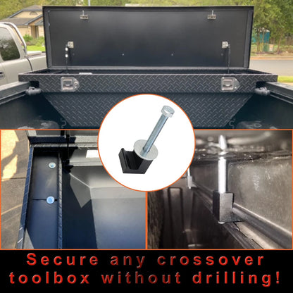 Upgraded Truck Tool Box Mounting Kit Comes With Fastening Nuts - Black