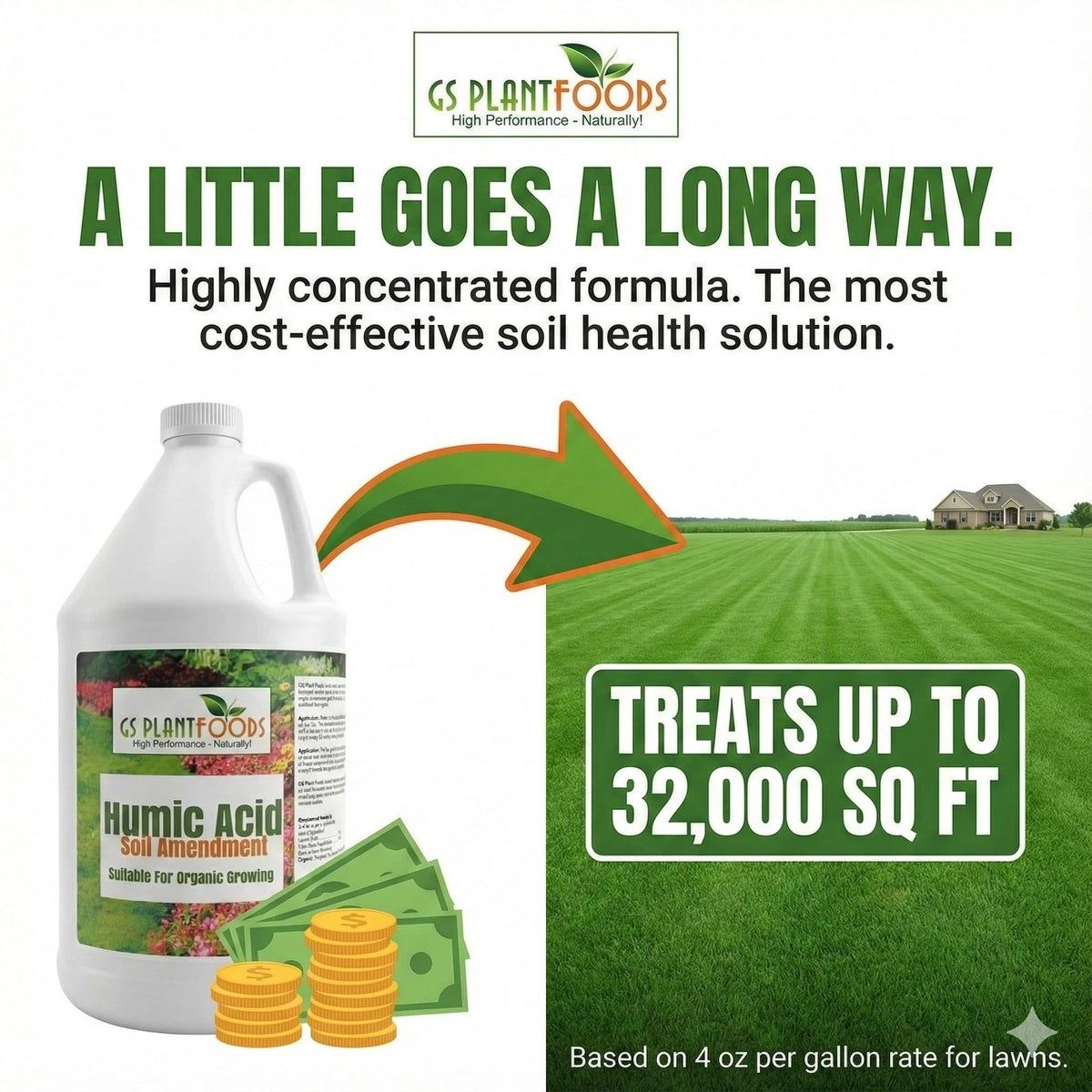 GS Plant Foods Humic Acid Soil Amendment – Leonardite-Derived Liquid 36 OZ