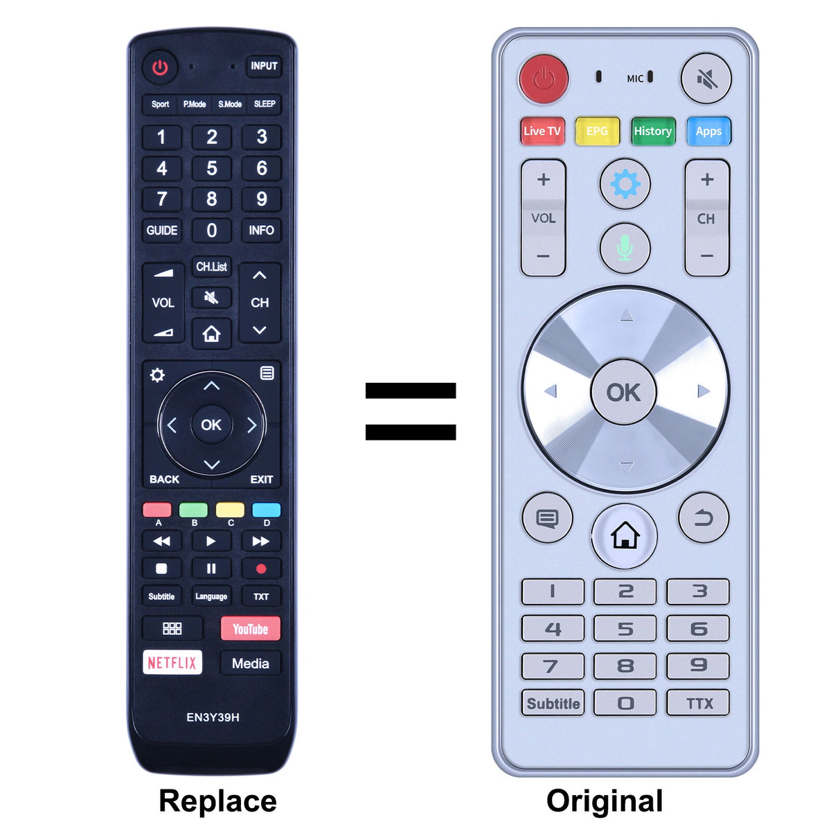 ERF6A31 169863 Remote Control For Hisense TV EN3Y39H 40K390PA 50K390PAD